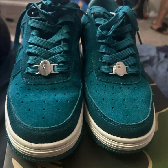 Bape Blue Sneakers Suede Upper Timeless Appeal